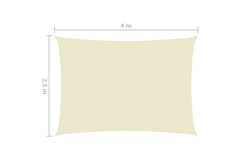 Solseil oxfordstoff rektangulær 2,5x4 m kremhvit - Krem - Hagemøbler & utemiljø - Solbeskyttelse - Solseil
