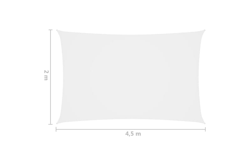 Solseil oxfordstoff rektangulær 2x4,5 m hvit - Hvit - Hagemøbler & utemiljø - Solbeskyttelse - Solseil