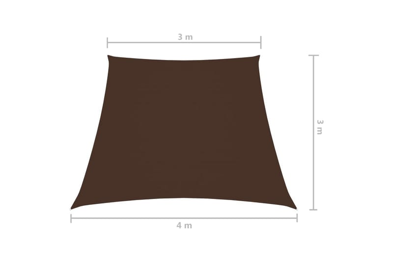 Solseil oxfordstoff trapesformet 3/4x3 m brun - Brun - Hagemøbler & utemiljø - Solbeskyttelse - Solseil