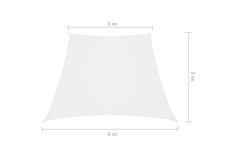 Solseil oxfordstoff trapesformet 3/4x3 m hvit - Hvit - Hagemøbler & utemiljø - Solbeskyttelse - Solseil