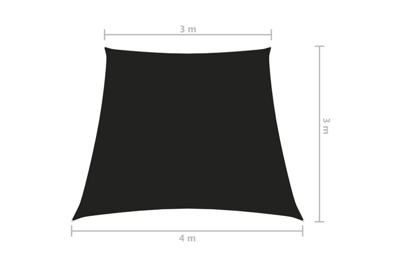 Solseil oxfordstoff trapesformet 3/4x3 m svart - Svart - Hagemøbler & utemiljø - Solbeskyttelse - Solseil