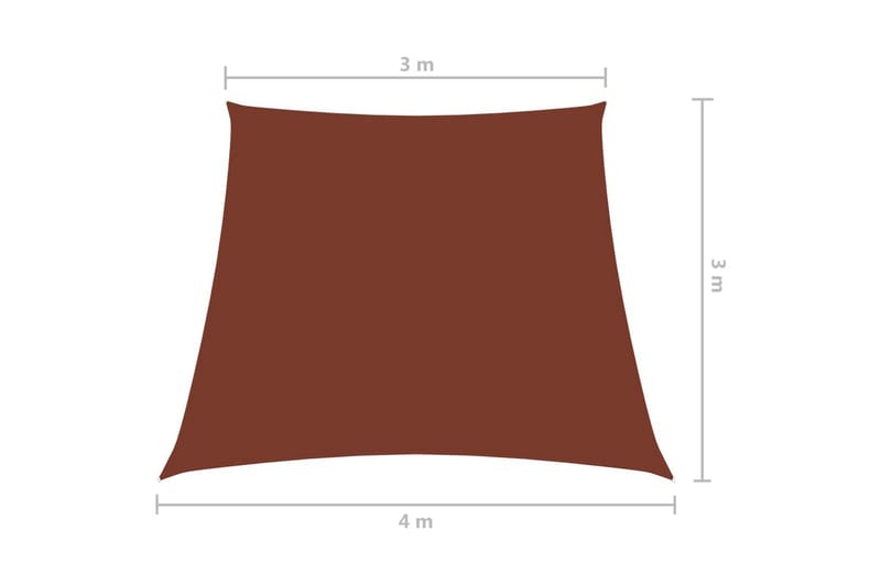 Solseil oxfordstoff trapesformet 3/4x3 m terrakotta - Hagemøbler & utemiljø - Solbeskyttelse - Solseil