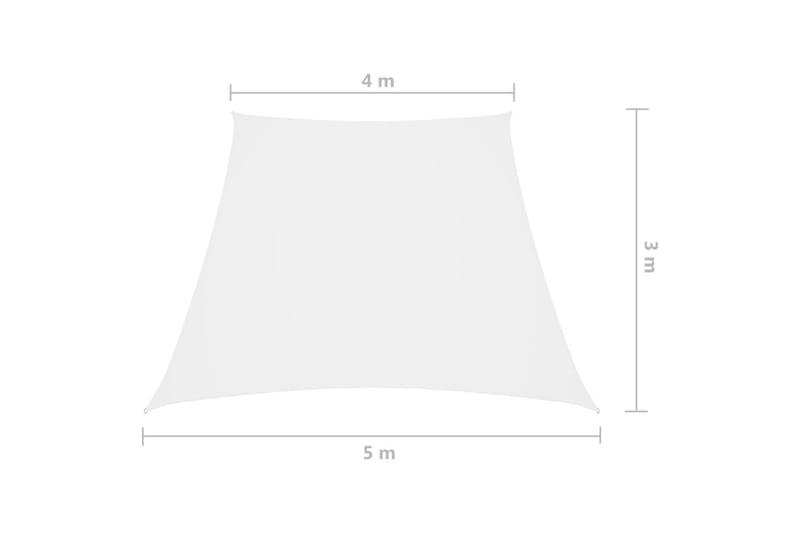 Solseil oxfordstoff trapesformet 4/5x3 m hvit - Hvit - Hagemøbler & utemiljø - Solbeskyttelse - Solseil