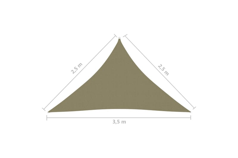 Solseil oxfordstoff trekantet 2,5x2,5x3,5 m beige - Beige - Hagemøbler & utemiljø - Solbeskyttelse - Solseil