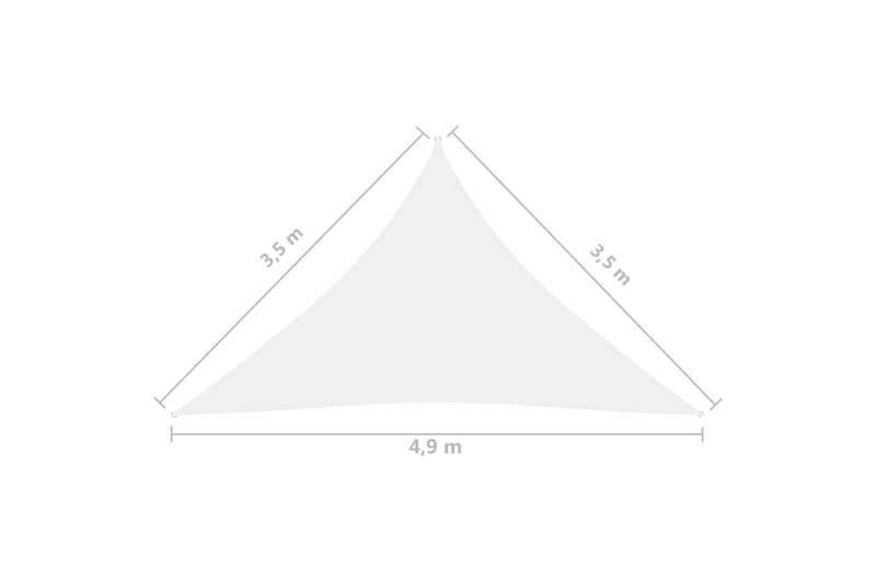 Solseil oxfordstoff trekantet 3,5x3,5x4,9 m hvit - Hvit - Hagemøbler & utemiljø - Solbeskyttelse - Solseil