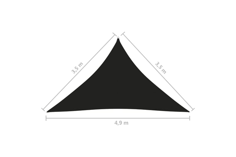 Solseil oxfordstoff trekantet 3,5x3,5x4,9 m svart - Svart - Hagemøbler & utemiljø - Solbeskyttelse - Solseil