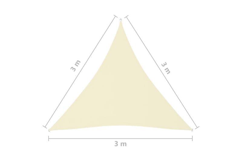Solseil oxfordstoff trekantet 3x3x3 m kremhvit - Krem - Hagemøbler & utemiljø - Solbeskyttelse - Solseil