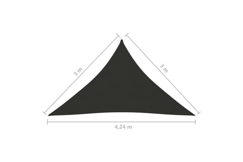 Solseil oxfordstoff trekantet 3x3x4,24 m antrasitt - Antrasittgrå - Hagemøbler & utemiljø - Solbeskyttelse - Solseil