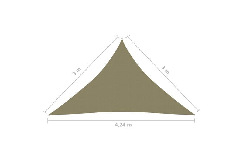 Solseil oxfordstoff trekantet 3x3x4,24 m beige - Beige - Hagemøbler & utemiljø - Solbeskyttelse - Solseil