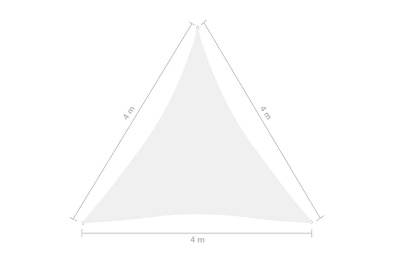 Solseil oxfordstoff trekantet 4x4x4 m hvit - Hvit - Hagemøbler & utemiljø - Solbeskyttelse - Solseil