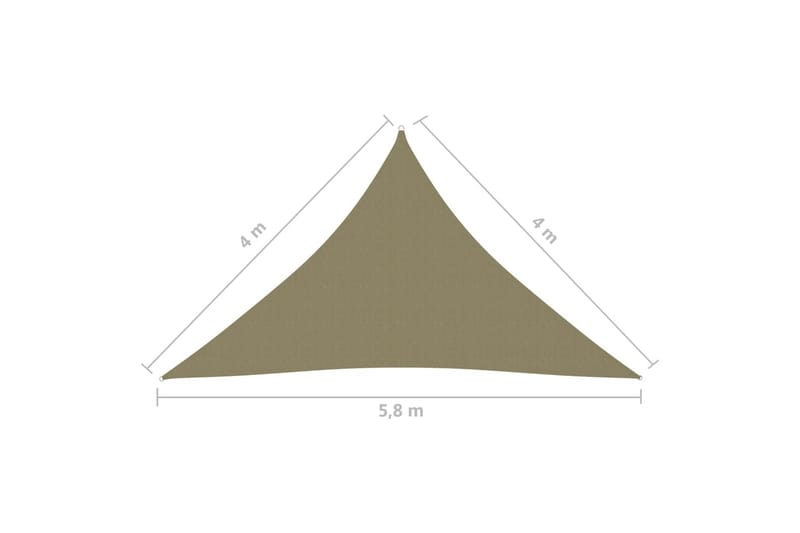 Solseil oxfordstoff trekantet 4x4x5,8 m beige - Beige - Hagemøbler & utemiljø - Solbeskyttelse - Solseil