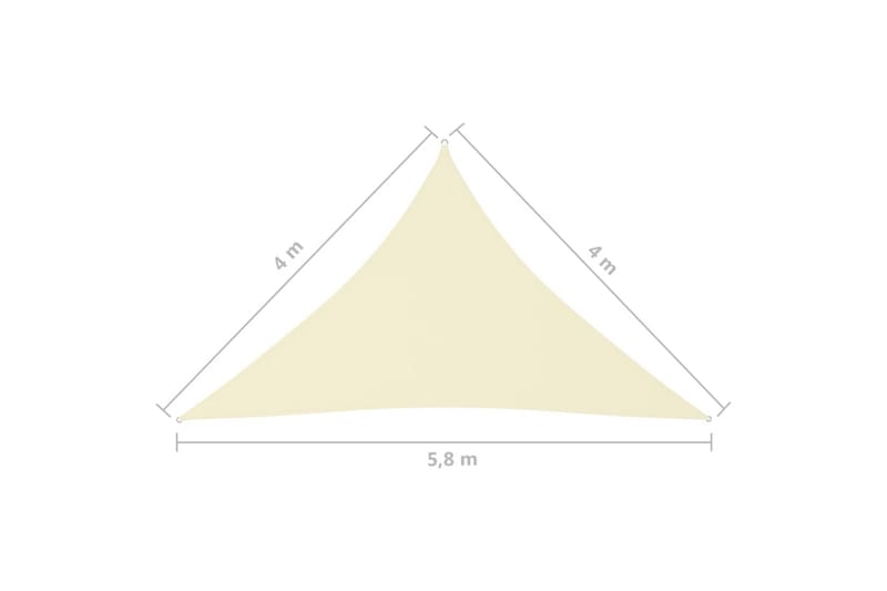 Solseil oxfordstoff trekantet 4x4x5,8 m kremhvit - Krem - Hagemøbler & utemiljø - Solbeskyttelse - Solseil
