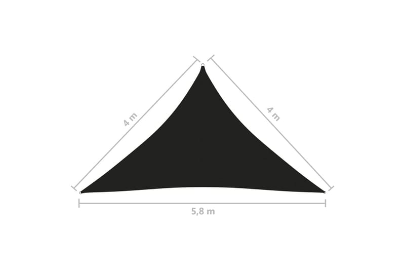 Solseil oxfordstoff trekantet 4x4x5,8 m svart - Svart - Hagemøbler & utemiljø - Solbeskyttelse - Solseil