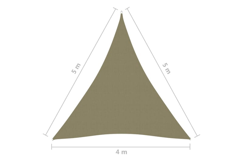 Solseil oxfordstoff trekantet 4x5x5 m beige - Hagemøbler & utemiljø - Solbeskyttelse - Solseil