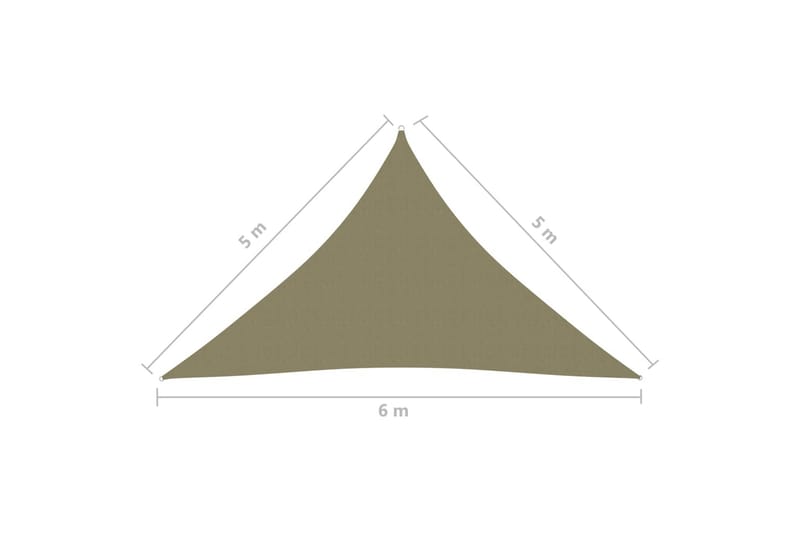 Solseil oxfordstoff trekantet 5x5x6 m beige - Beige - Hagemøbler & utemiljø - Solbeskyttelse - Solseil