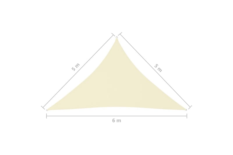 Solseil oxfordstoff trekantet 5x5x6 m kremhvit - Krem - Hagemøbler & utemiljø - Solbeskyttelse - Solseil