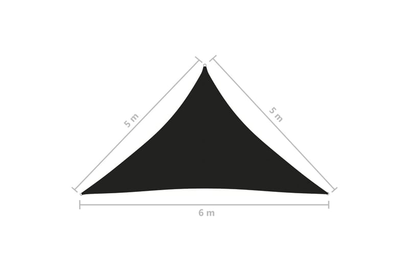 Solseil oxfordstoff trekantet 5x5x6 m svart - Svart - Hagemøbler & utemiljø - Solbeskyttelse - Solseil