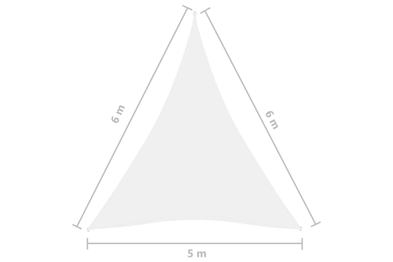 Solseil oxfordstoff trekantet 5x6x6 m hvit - Hvit - Hagemøbler & utemiljø - Solbeskyttelse - Solseil