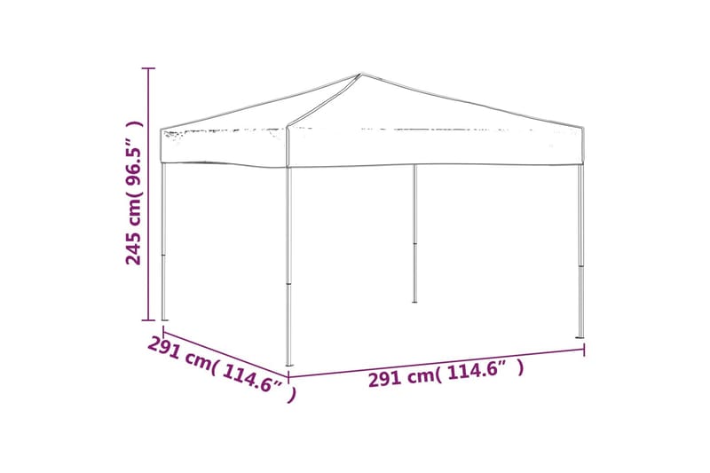 beBasic Sammenleggbart festtelt kremhvit 3x3 m - Krem - Hagemøbler & utemiljø - Utendørsoppbevaring - Hagetent & lagertelt