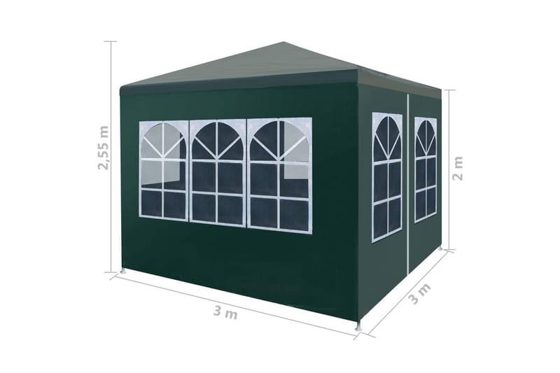 Festtelt 3x3 m grønn - Hagemøbler & utemiljø - Utendørsoppbevaring - Hagetent & lagertelt