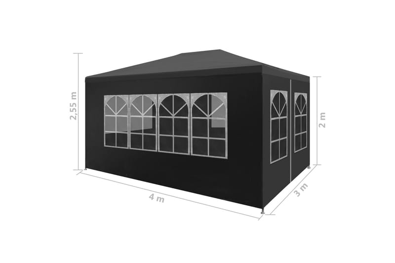 Festtelt 3x4 m antrasitt - Hagetent & lagertelt