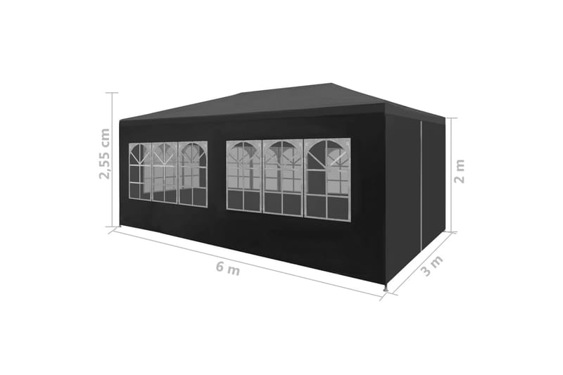 Festtelt 3x6 m antrasitt - Hagetent & lagertelt