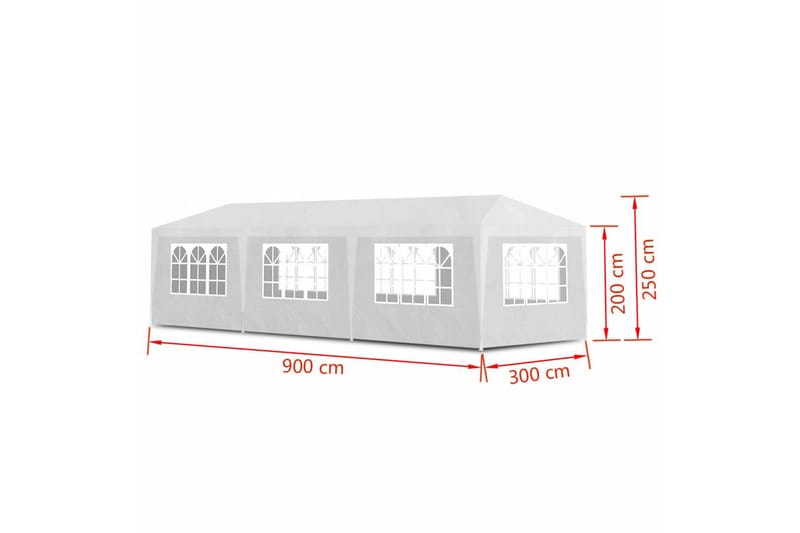 Festtelt 3x9 m hvit - Hvit - Hagetent & lagertelt