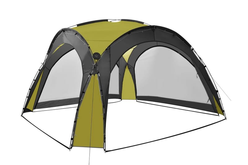 Partytelt med LED og 4 sidevegger 3,6x3,6x2,3 m grønn - Grønn - Hagetent & lagertelt