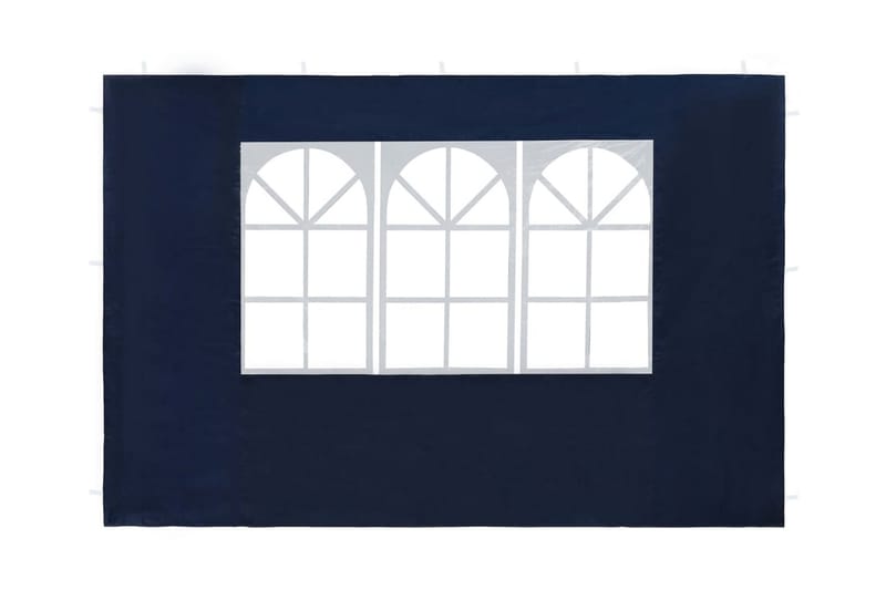 Partytelt sidevegg 2 stk med vindu PE blå - Blå - Hagetent & lagertelt