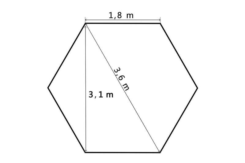 Popup partytelt sammenleggbart sekskantet grå 3,6x3,1 m - Grå - Hagemøbler & utemiljø - Utendørsoppbevaring - Hagetent & lagertelt