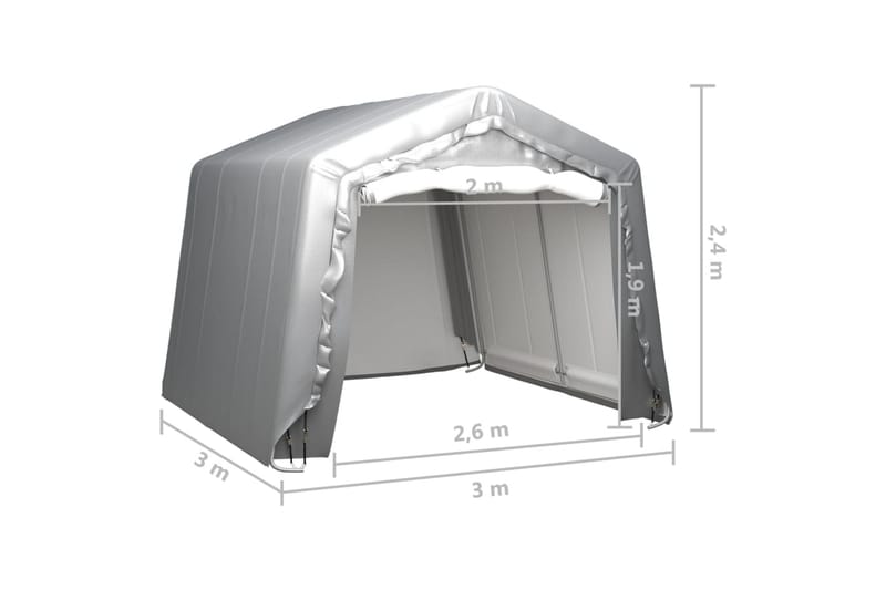 Oppbevaringstelt 300x300 cm stål grå - Grå - Hagemøbler & utemiljø - Utendørsoppbevaring - Hagetent & lagertelt