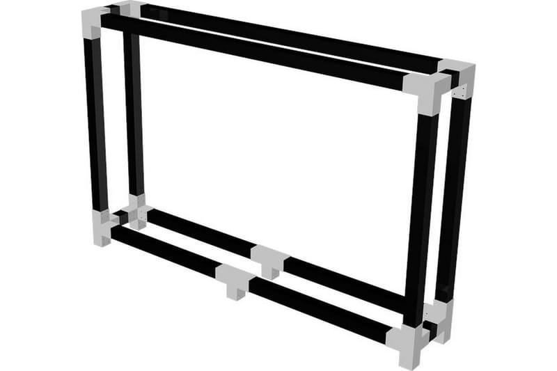 Cubic romavdeler for ved D: 50 cm H: 188 cm B: 286 cm sv - Hvit|Svart - Hagemøbler & utemiljø - Utendørsoppbevaring - Vedoppbevaring