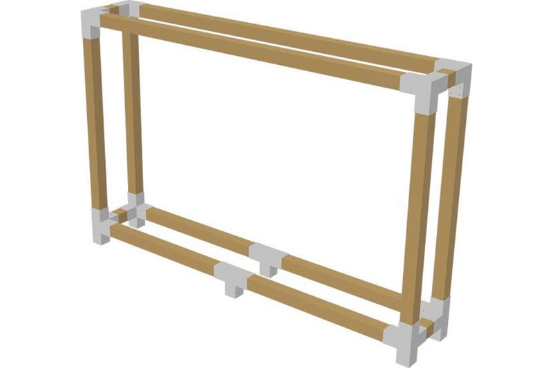 Cubic romavdeler for ved D: 50 cm H: 188 cm B: 286 cm tr - Beige - Hagemøbler & utemiljø - Utendørsoppbevaring - Vedoppbevaring