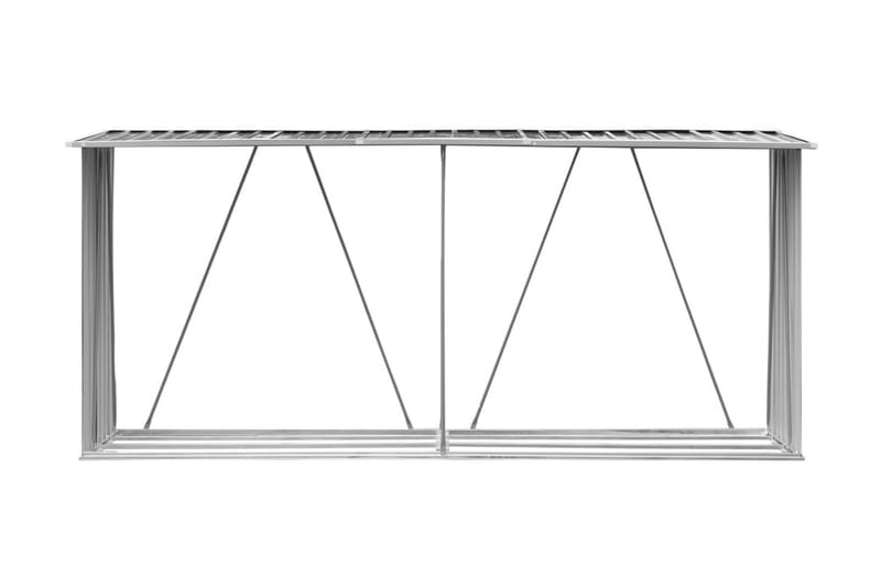 Vedskjul galvanisert stål 330x84x152 cm antrasitt - Hagemøbler & utemiljø - Utendørsoppbevaring - Vedoppbevaring