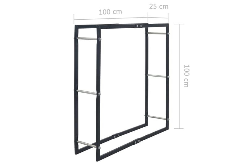 Vedstativ antrasitt 120x35x120 cm stål - Hagemøbler & utemiljø - Utendørsoppbevaring - Vedoppbevaring