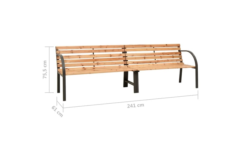 Dobbel hagebenk 241 cm kinesisk grantre - Brun - Hagemøbler & utemiljø - Utesofa - Hagebenk & utebenk