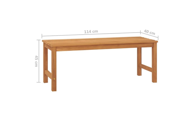 Hagebenk 114 cm heltre teak - Brun - Hagemøbler & utemiljø - Utesofa - Hagebenk & utebenk