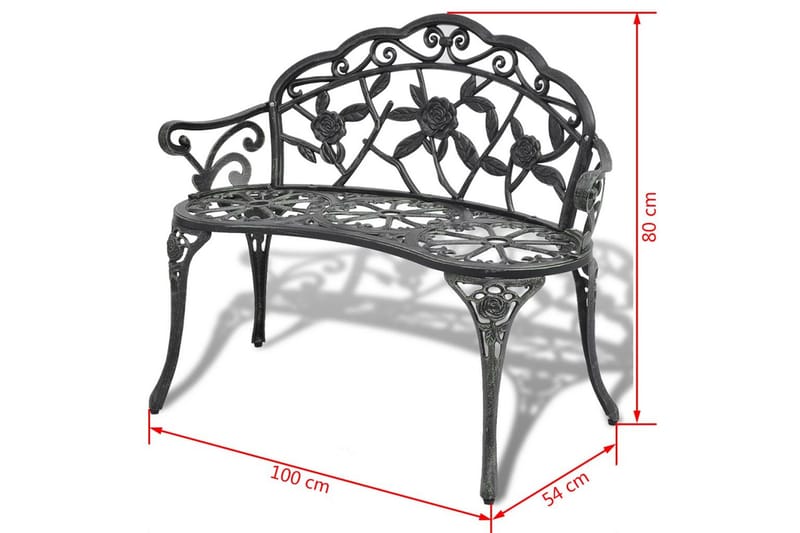 Hagebenk 100 cm støpt aluminium grønn - Grønn - Hagemøbler & utemiljø - Utesofa - Hagebenk & utebenk