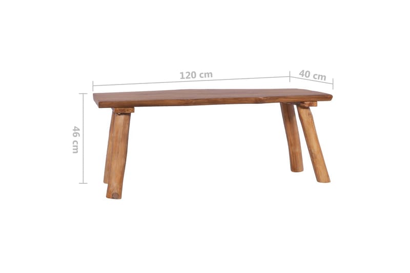 Hagebenk 120 cm heltre teak - Brun - Hagemøbler & utemiljø - Utesofa - Hagebenk & utebenk