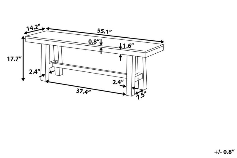 Hagebenk Scania 140 cm - Tre | Natur - Hagemøbler & utemiljø - Utesofa - Hagebenk & utebenk