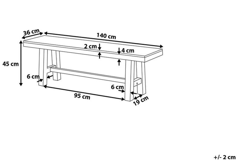 Hagebenk Scania 140 cm - Tre | Natur - Hagemøbler & utemiljø - Utesofa - Hagebenk & utebenk