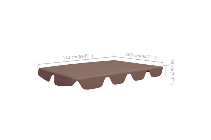 Erstatningsbaldakin til hagehuske brun 192x147 cm 270 g/m² - Brun - Hagemøbler & utemiljø - Utesofa - Hammock