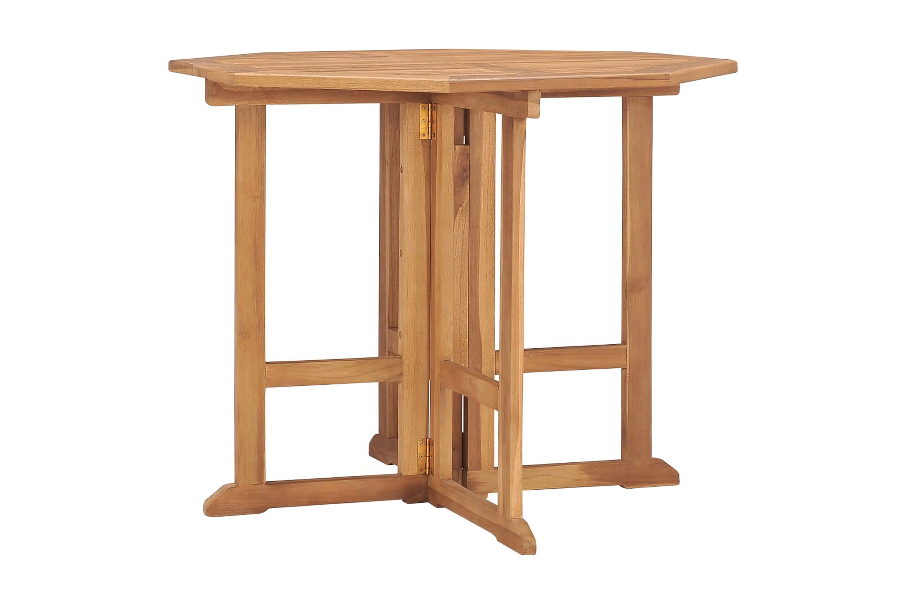 Be Basic Sammenleggbart hagebord 90x90x75 cm heltre teak - Brun