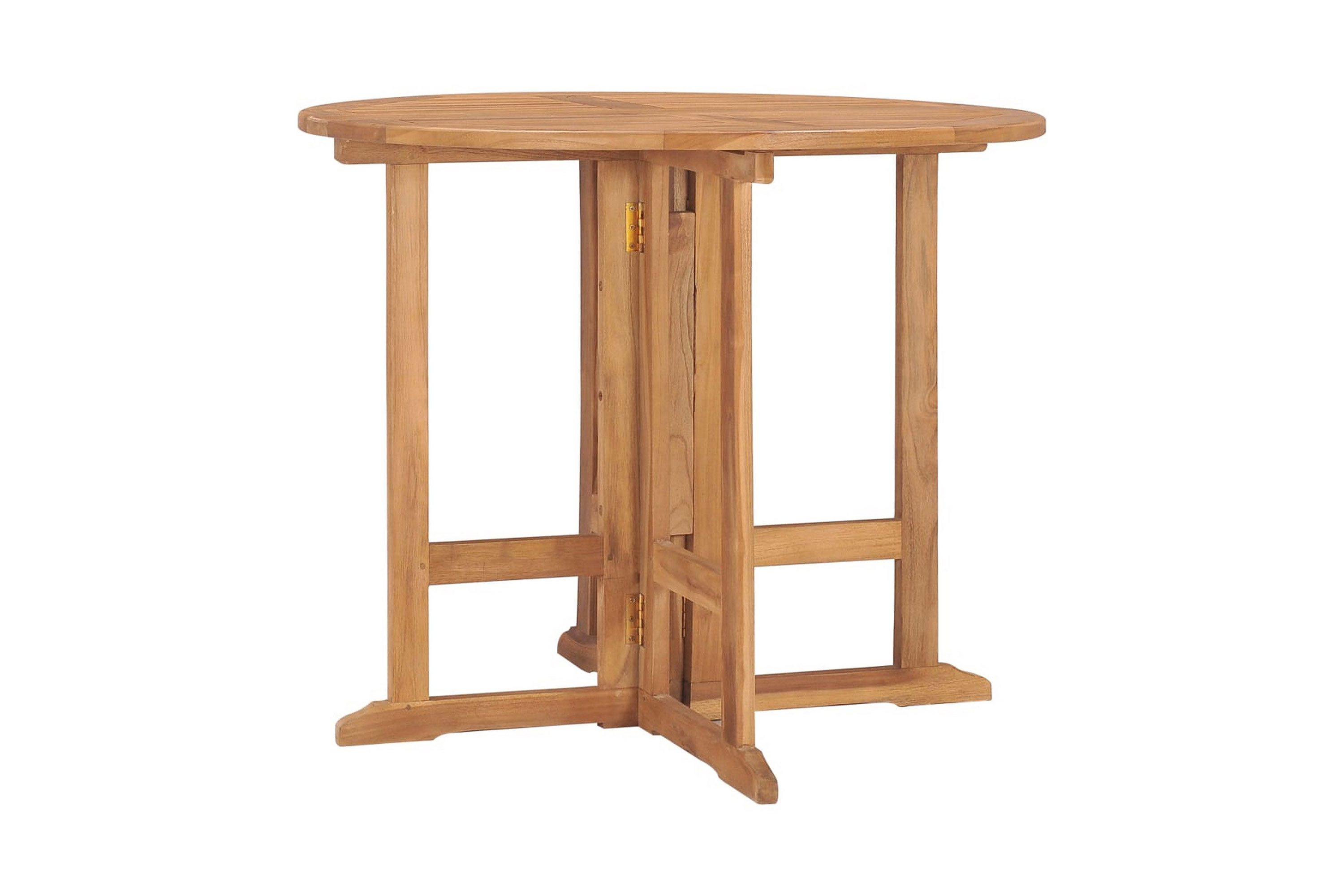 Be Basic Sammenleggbart hagebord Ø90x75 cm heltre teak - Brun