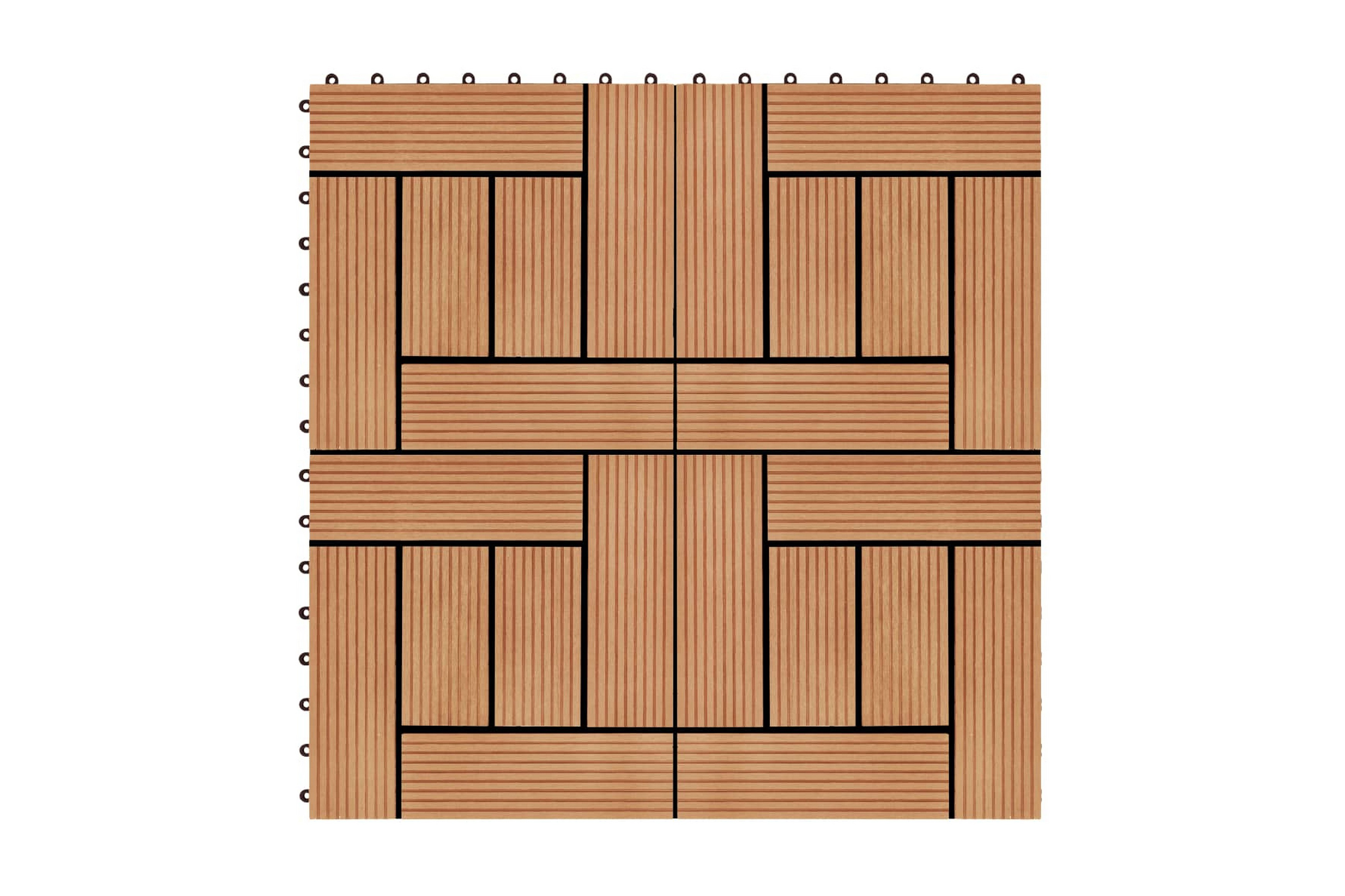 Be Basic Terrassebord 11 stk WPC 30x30 cm 1 kvm teak-farget - Brun|Beige