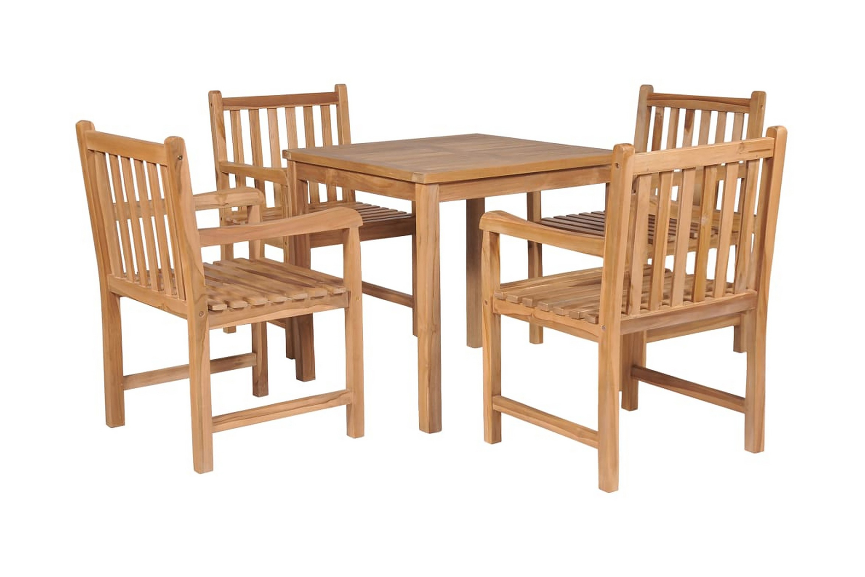 Be Basic Hagemøbelsett 5 deler heltre teak - Beige|Brun