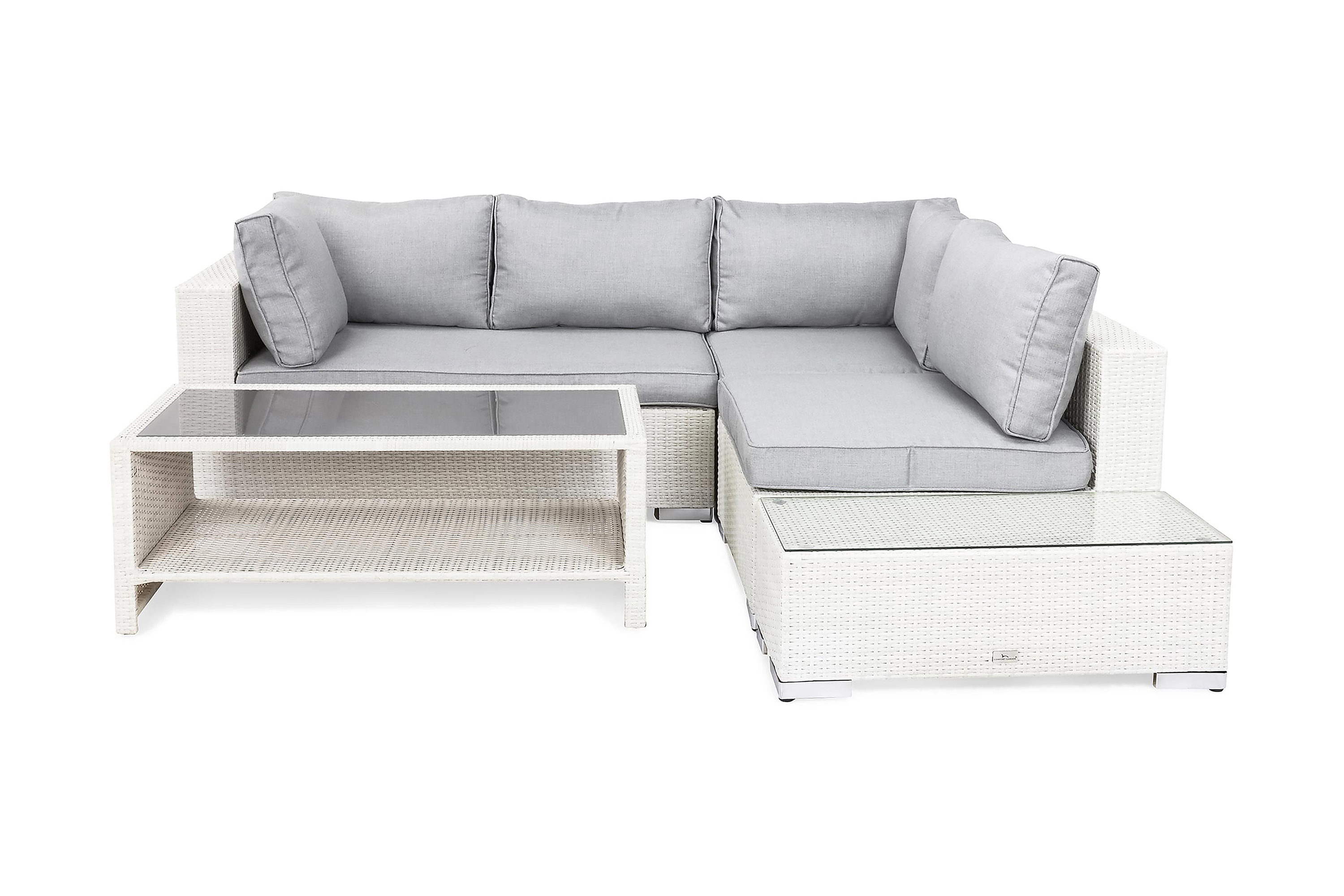 Comfort Garden Loungegruppe Bahamas 4 Pers Bord m Hylle - Avslutning Hvit