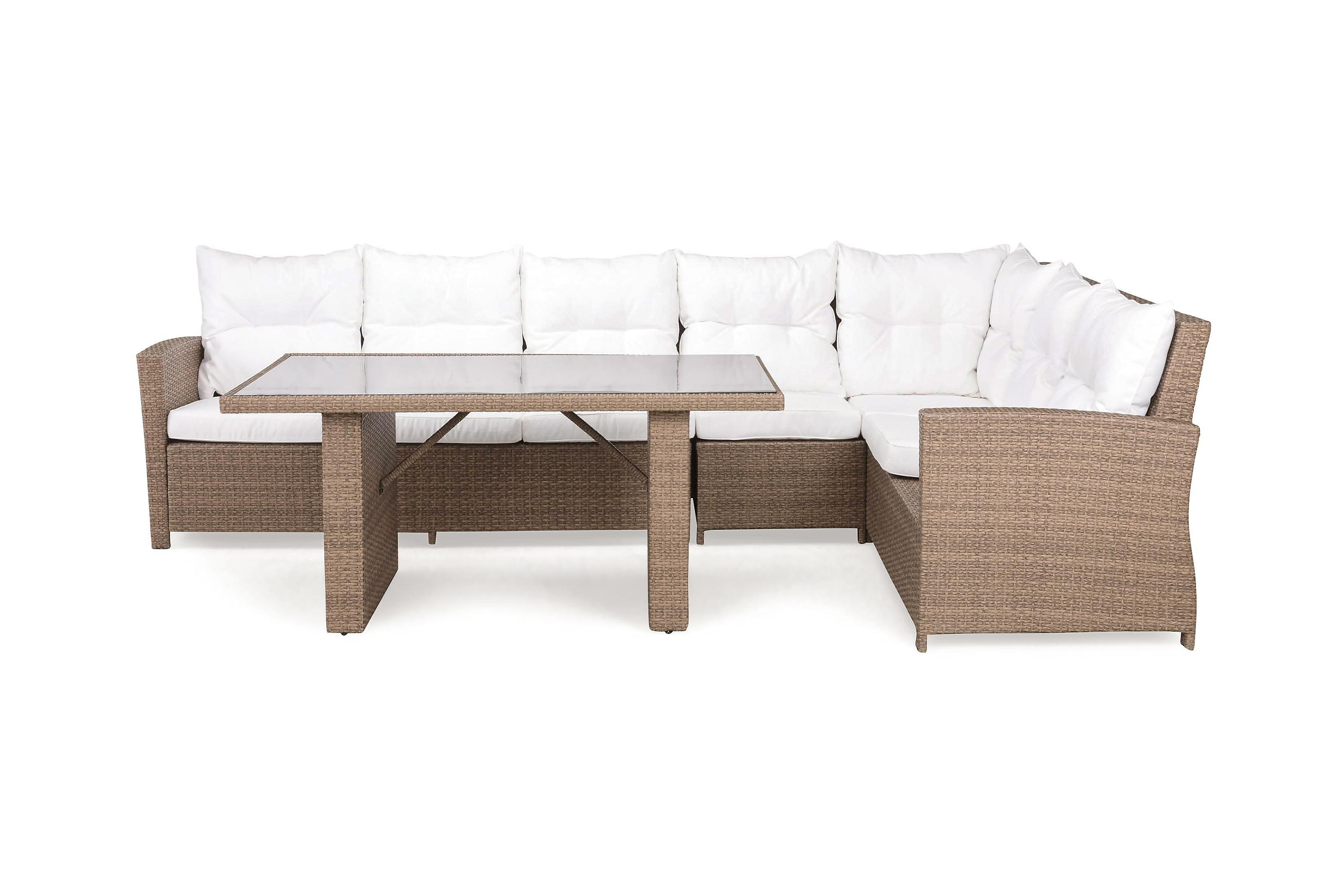 Comfort Garden Loungegruppe James Sand/Glass - Bord Sofa Høyre Midtdel