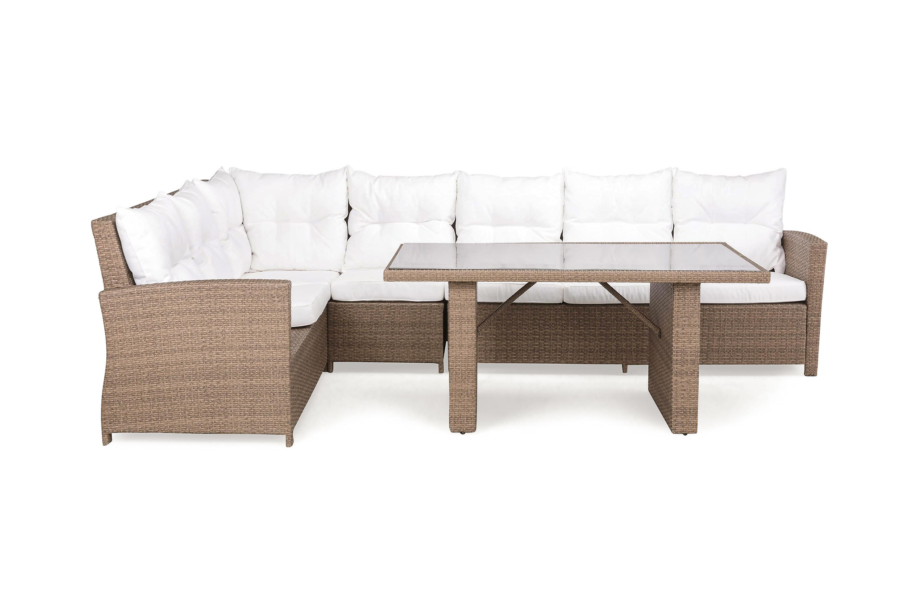 Comfort Garden Loungegruppe James Sand/Glass - Bord Sofa Venstre Midtdel