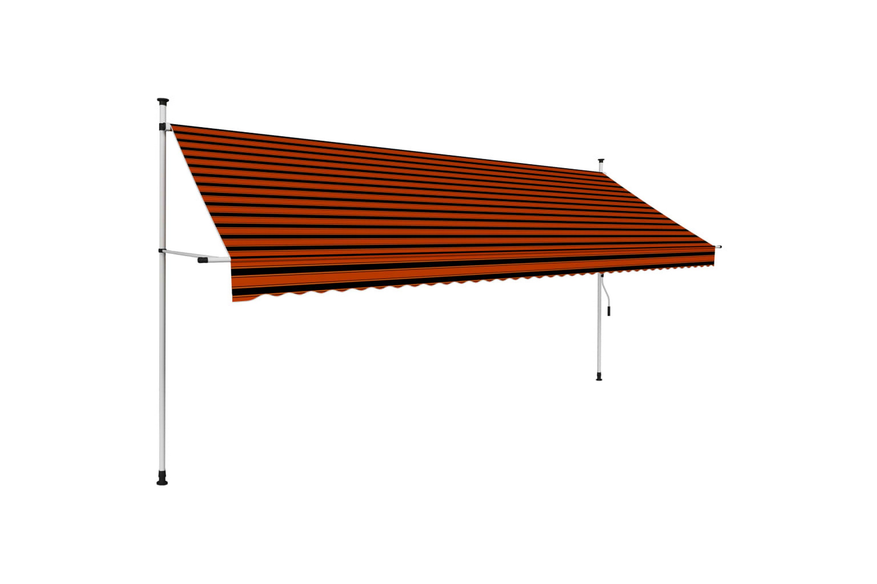 Be Basic Manuell uttrekkbar markise 400 cm oransje og brun - Flerfarget